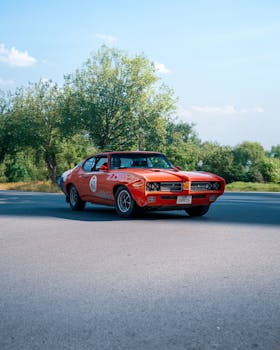 A classic muscle car parked outdoors on a sunny day in Ankara, Türkiye.
