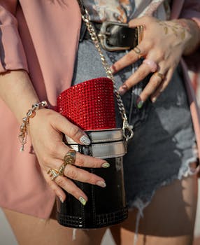 Close-up of stylish accessories and fashion in Ciudad Juárez's vibrant style scene.