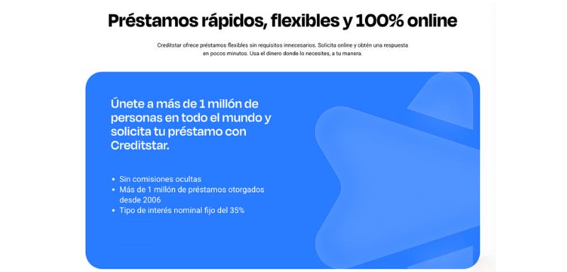 Información sobre Creditstar Préstamos.